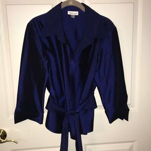 Coldwater Creek deep royal blue wrap top